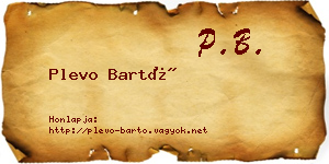 Plevo Bartó névjegykártya